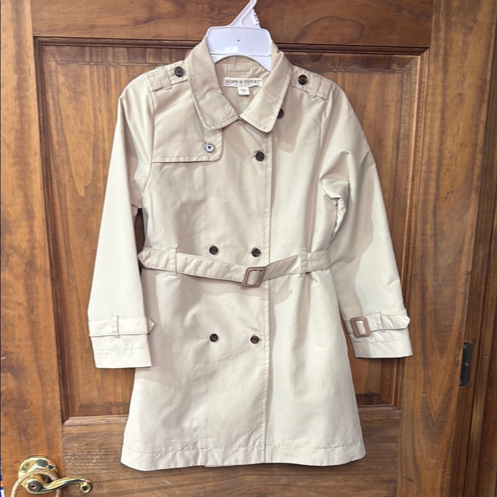 Beige Double-Breasted Trench Coat